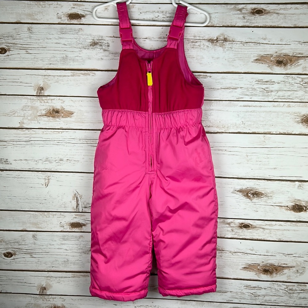Osh Kosh B’Gosh Bright Pink Snow Pants Bibs Size 24 Months
